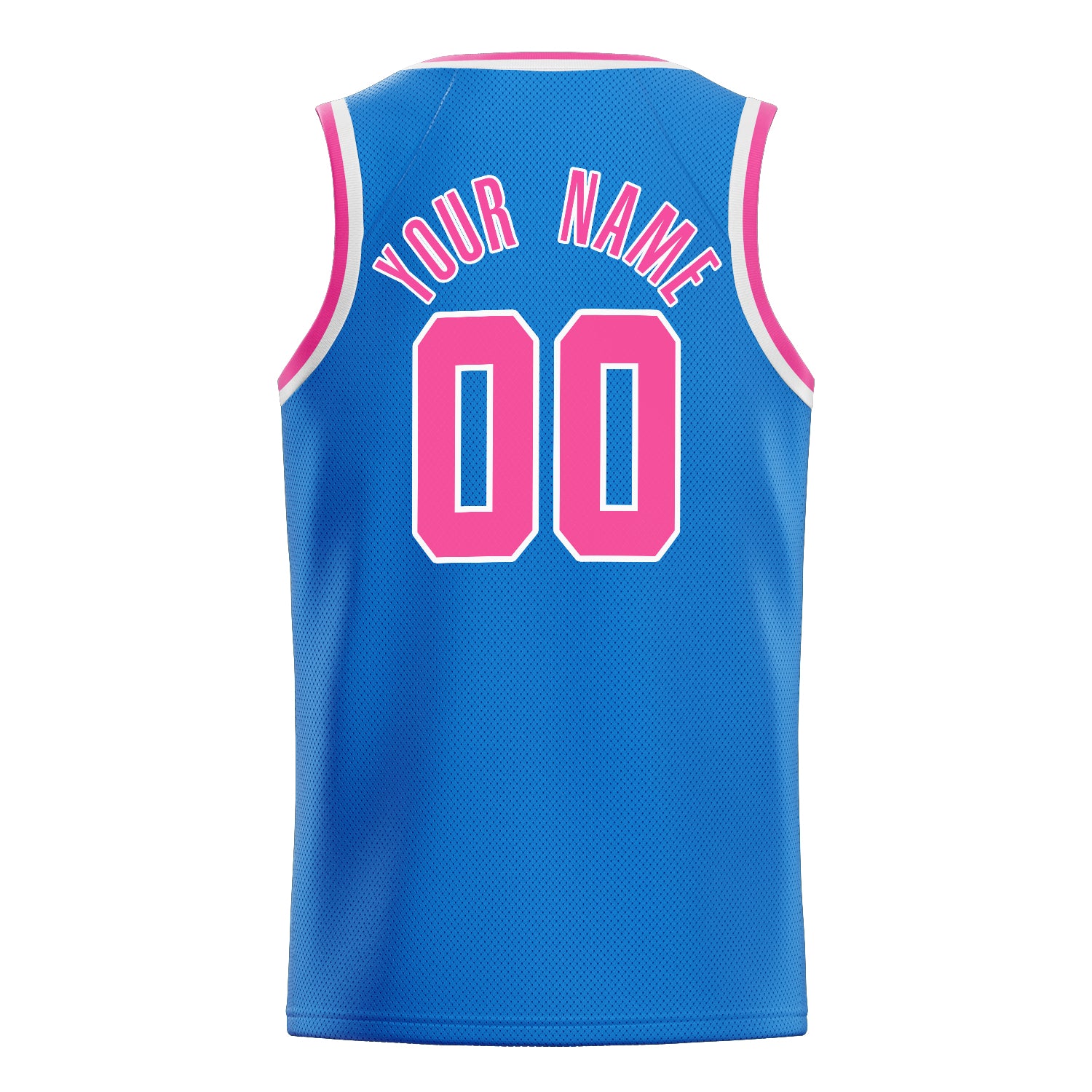Personalized Blue & Pink Solid Color Basketball Jersey