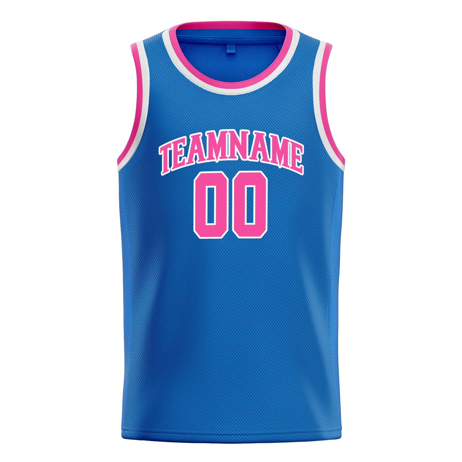 Personalized Blue & Pink Solid Color Basketball Jersey