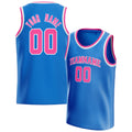 Personalized Blue & Pink Solid Color Basketball Jersey