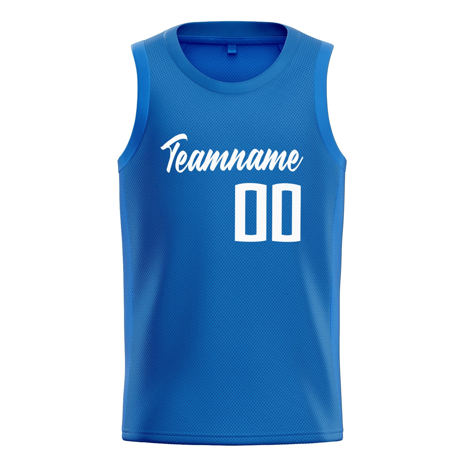 Personalized Blue & White Solid Color Basketball Jersey