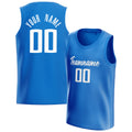 Personalized Blue & White Solid Color Basketball Jersey