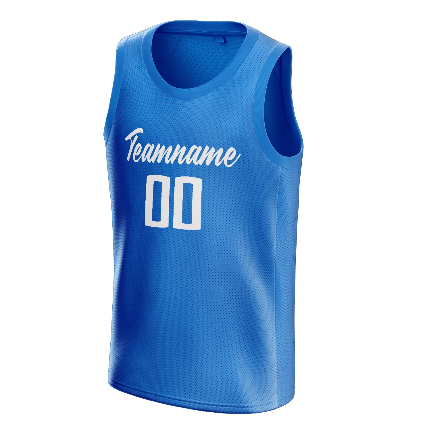 Personalized Blue & White Solid Color Basketball Jersey