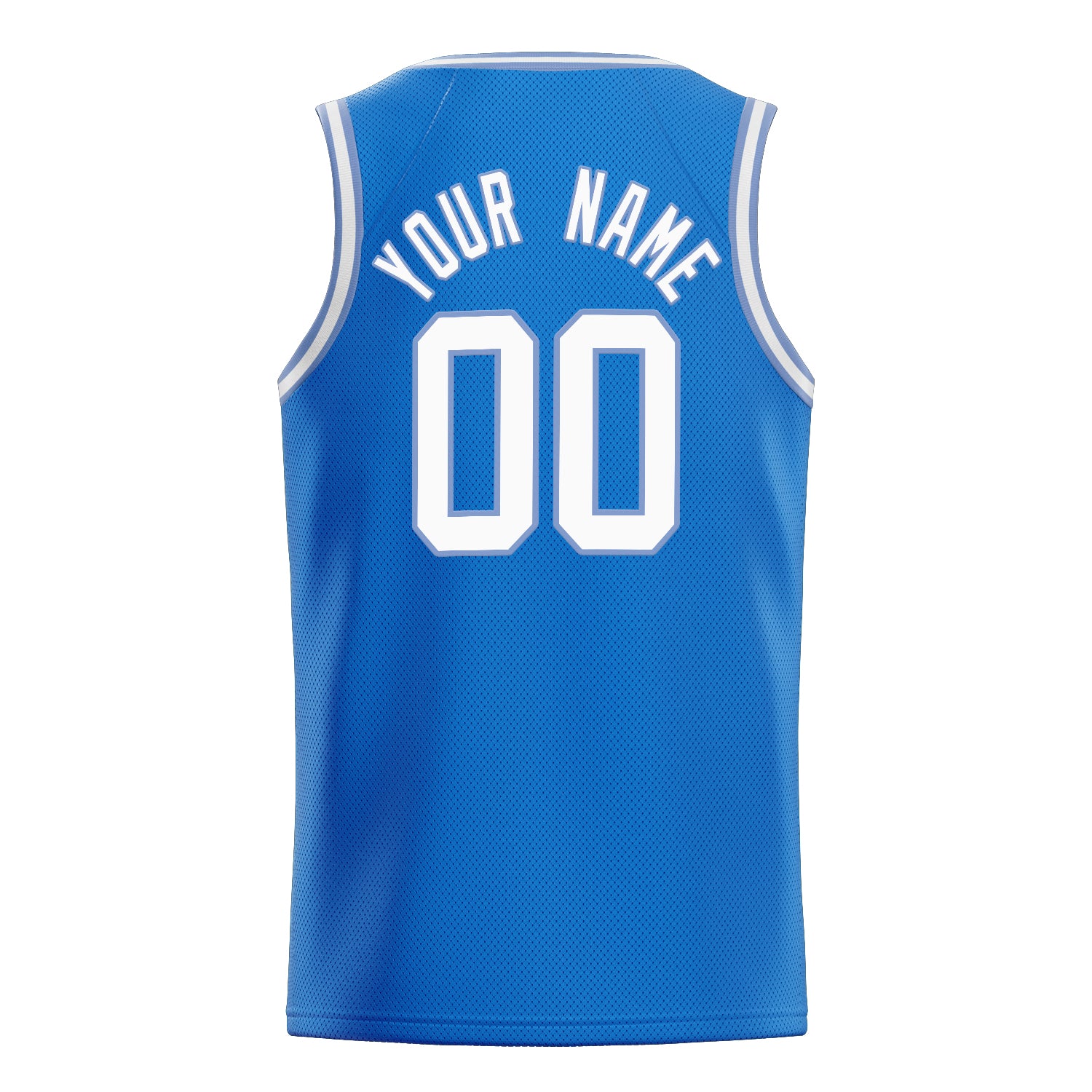 Personalized Blue & White Solid Color Basketball Jersey