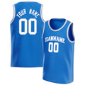 Personalized Blue & White Solid Color Basketball Jersey