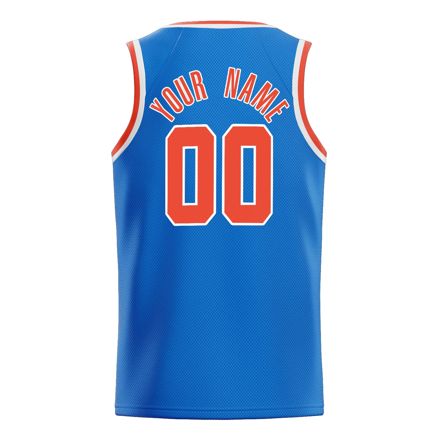Personalized Blue & Orange Solid Color Basketball Jersey
