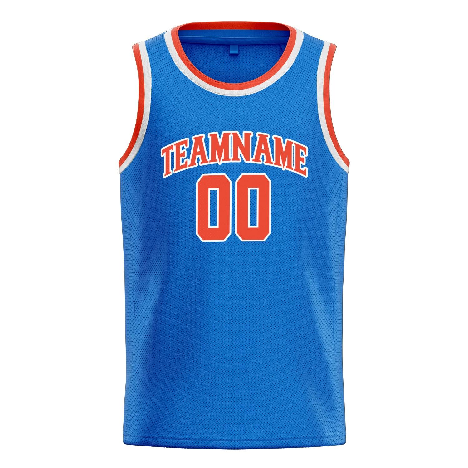 Personalized Blue & Orange Solid Color Basketball Jersey