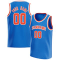 Personalized Blue & Orange Solid Color Basketball Jersey
