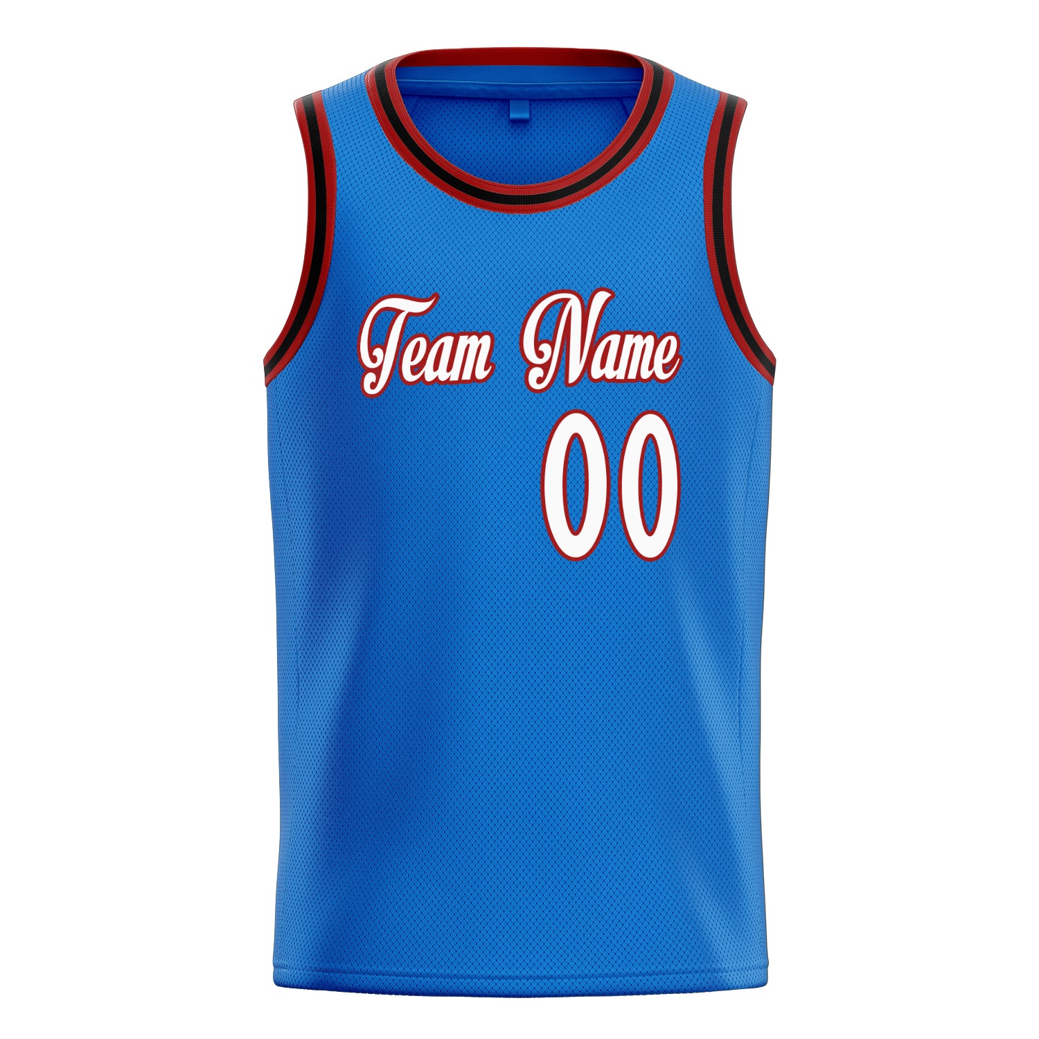 Personalized Blue & White Solid Color Basketball Jersey