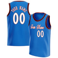 Personalized Blue & White Solid Color Basketball Jersey
