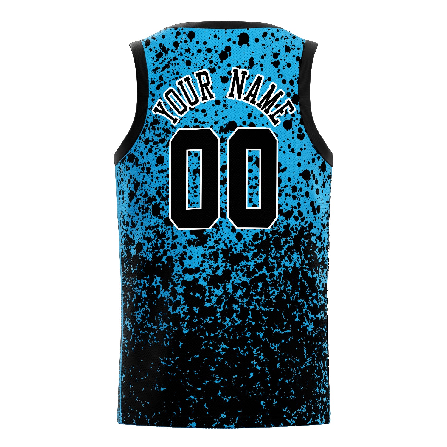 Personalized Blue & Black Fade Basketball Jersey
