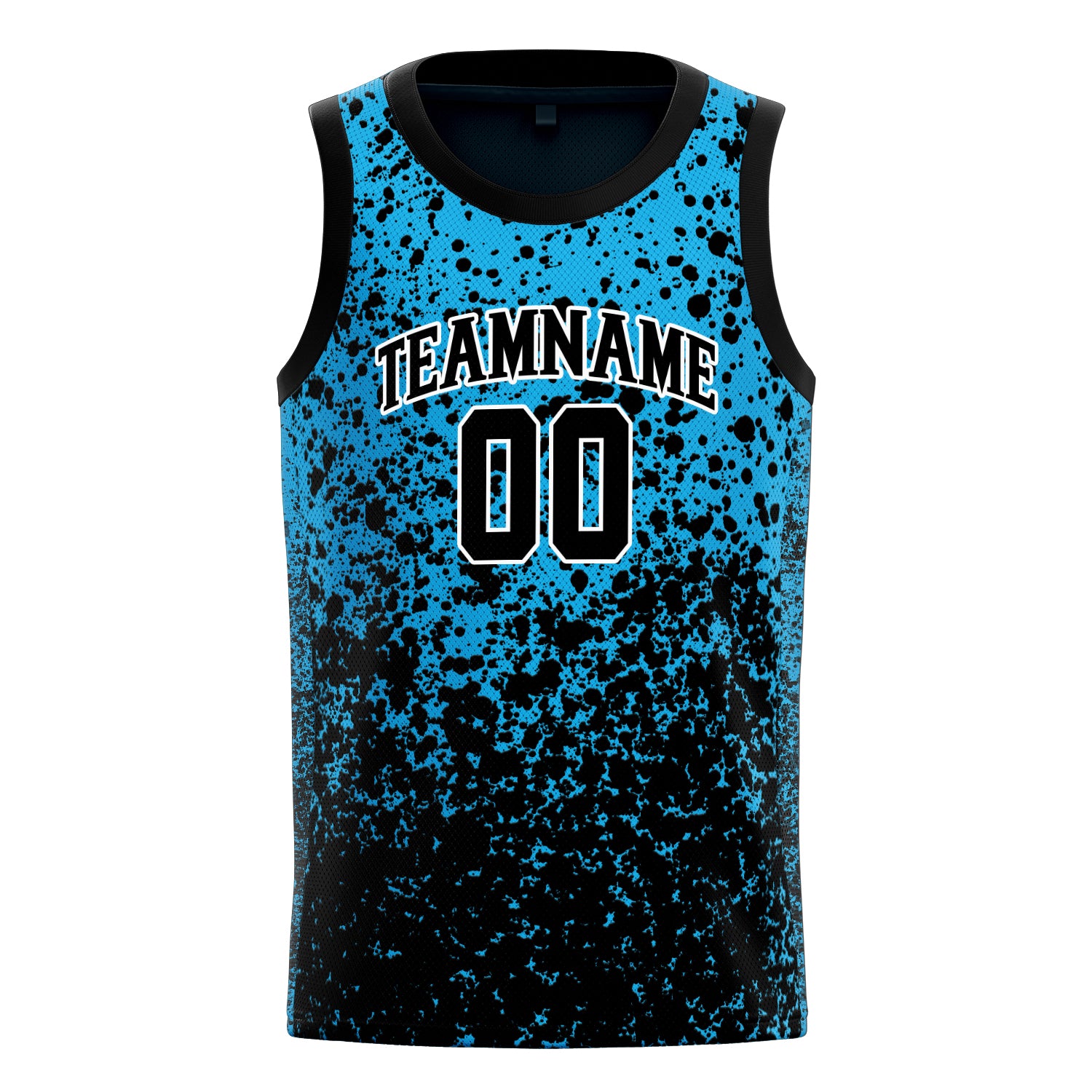 Personalized Blue & Black Fade Basketball Jersey