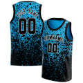 Personalized Blue & Black Fade Basketball Jersey