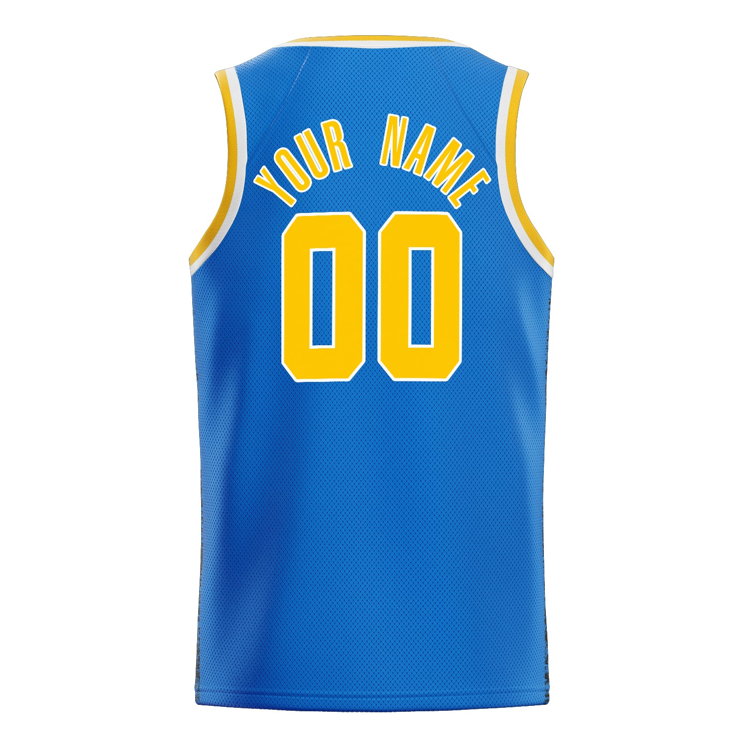 Personalized Blue & Gold Solid Color Basketball Jersey