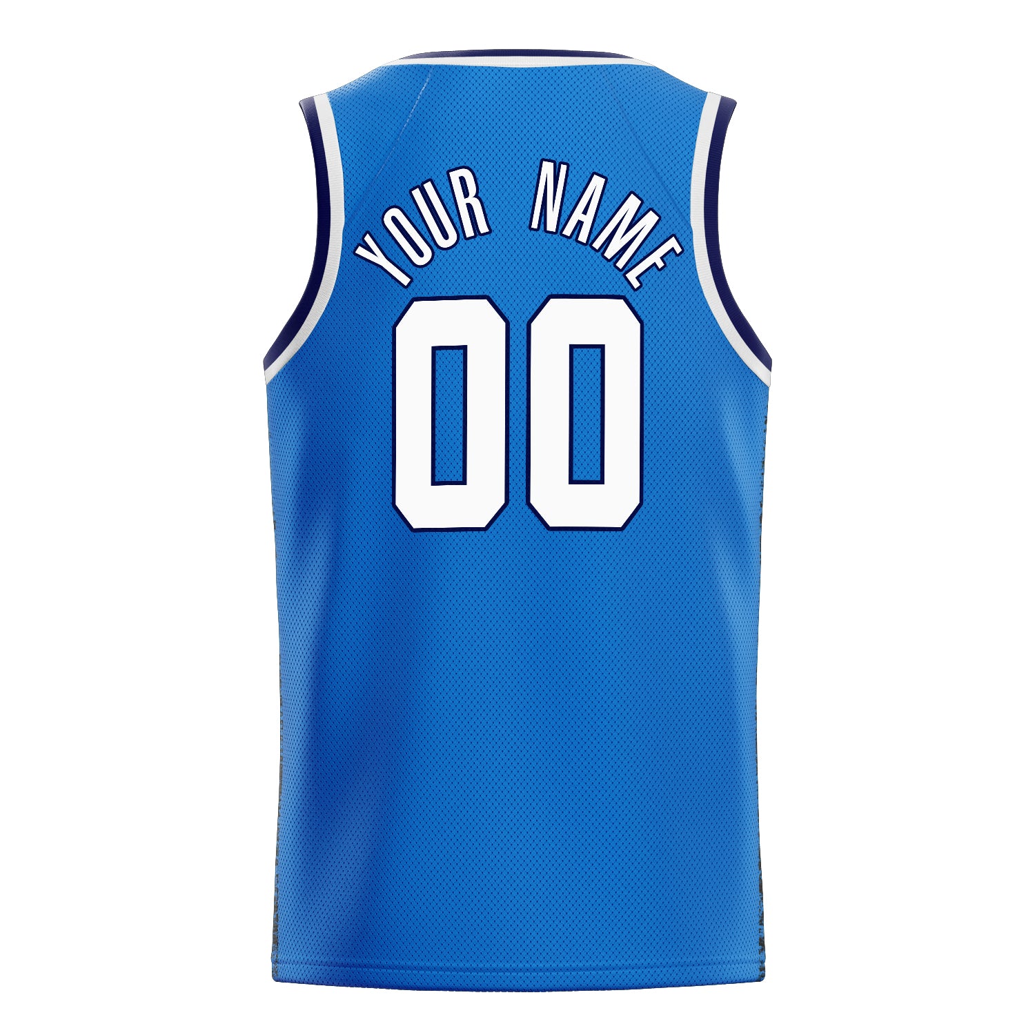 Personalized Blue & White Solid Color Basketball Jersey