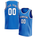 Personalized Blue & White Solid Color Basketball Jersey