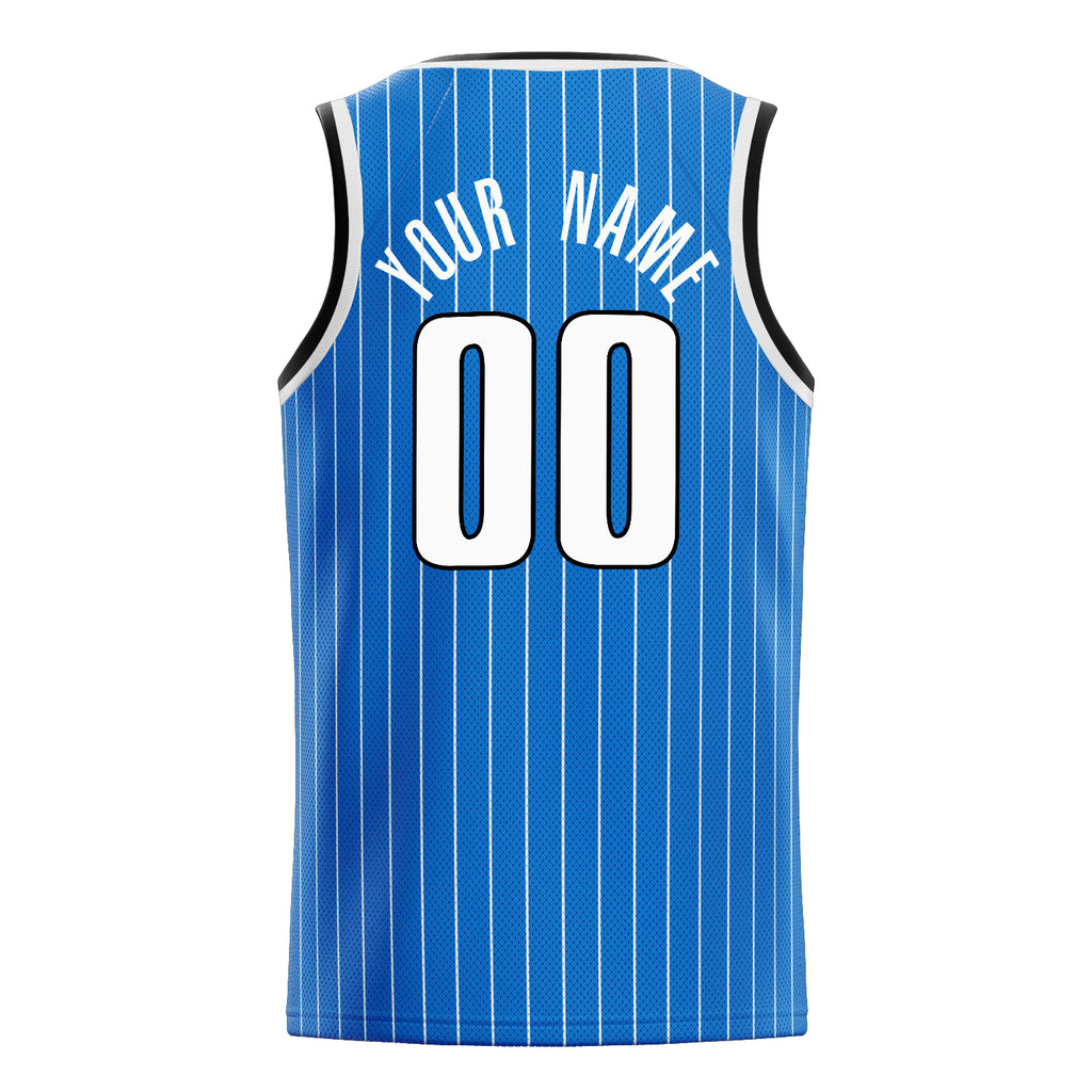 Personalized Blue & White Pinstripe Basketball Jersey