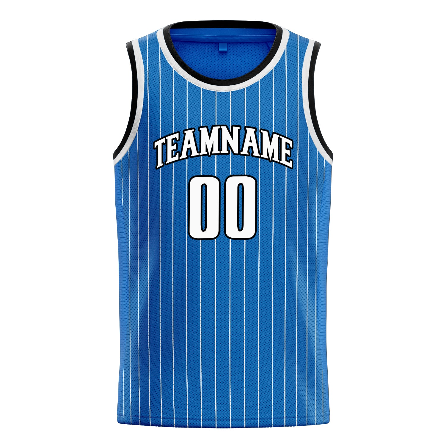 Personalized Blue & White Pinstripe Basketball Jersey