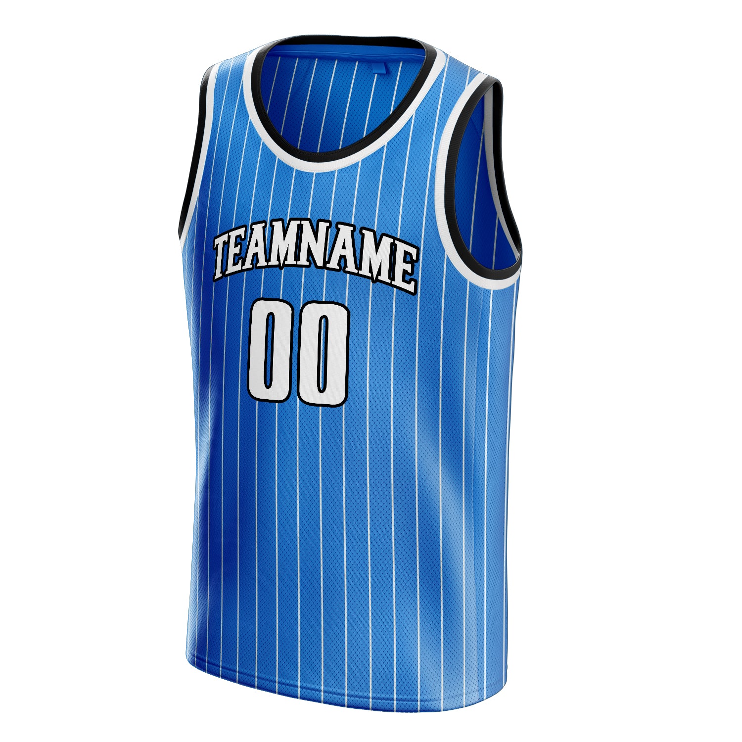 Personalized Blue & White Pinstripe Basketball Jersey