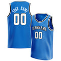Personalized Blue & White Solid Color Basketball Jersey