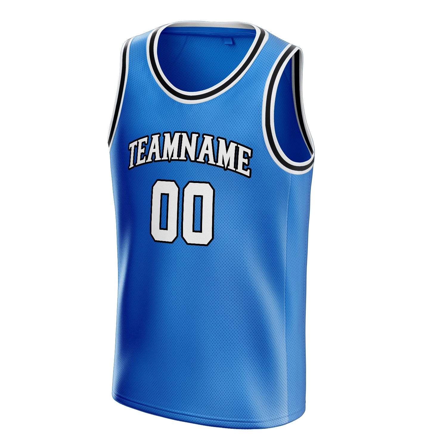 Personalized Blue & White Solid Color Basketball Jersey