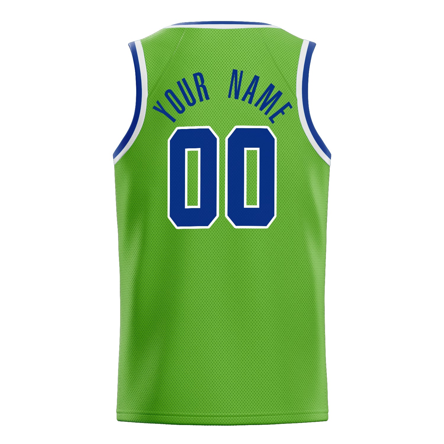 Personalized Neon Green & Royal Solid Color Basketball Jersey