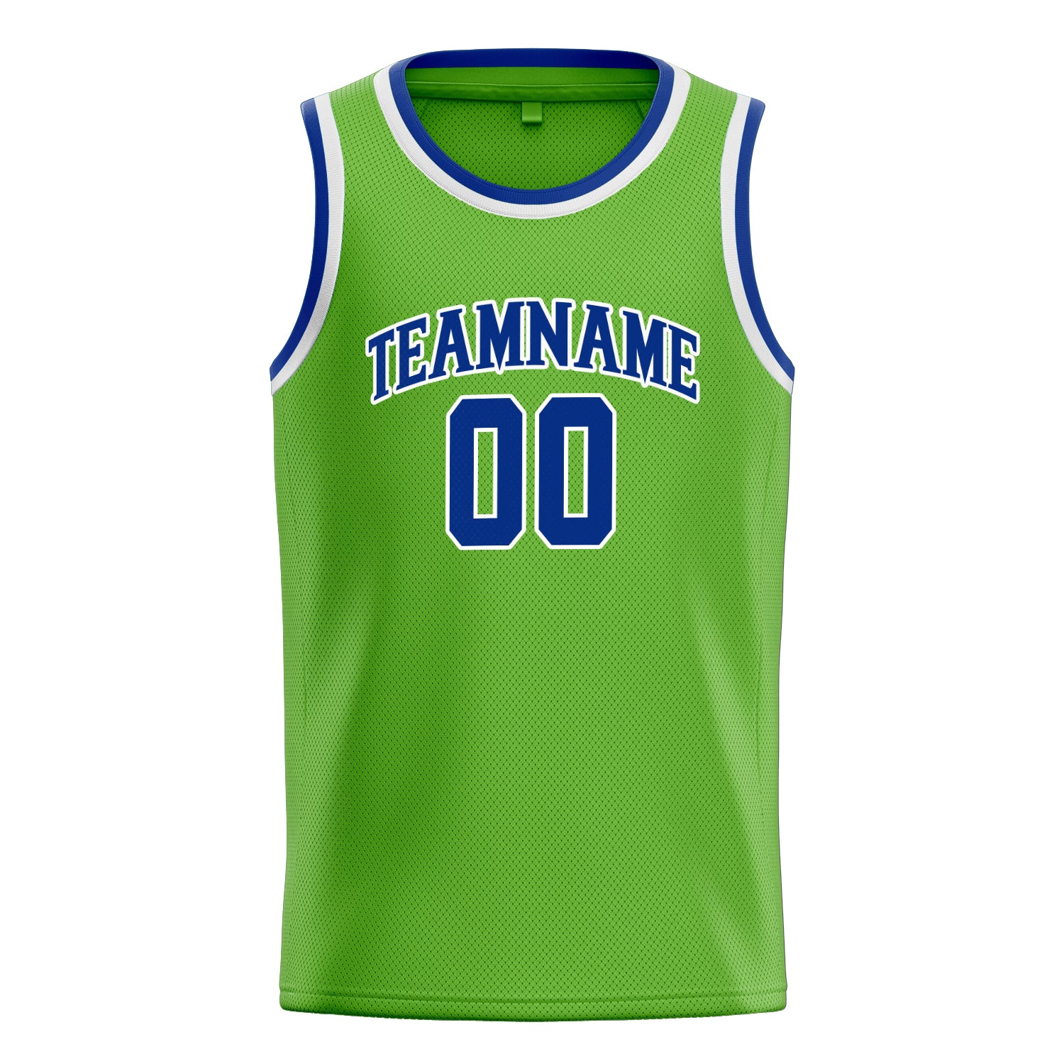 Personalized Neon Green & Royal Solid Color Basketball Jersey