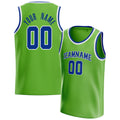 Personalized Neon Green & Royal Solid Color Basketball Jersey