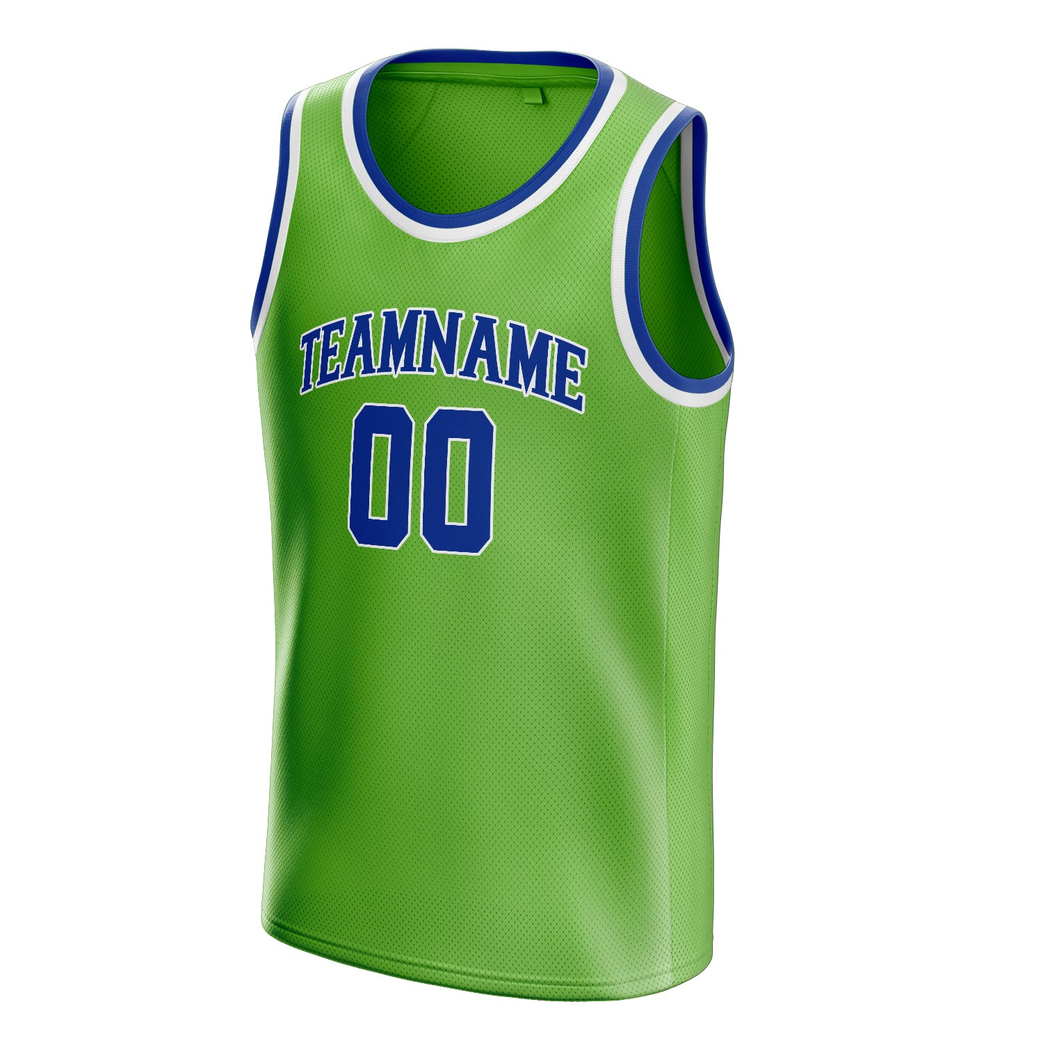 Personalized Neon Green & Royal Solid Color Basketball Jersey