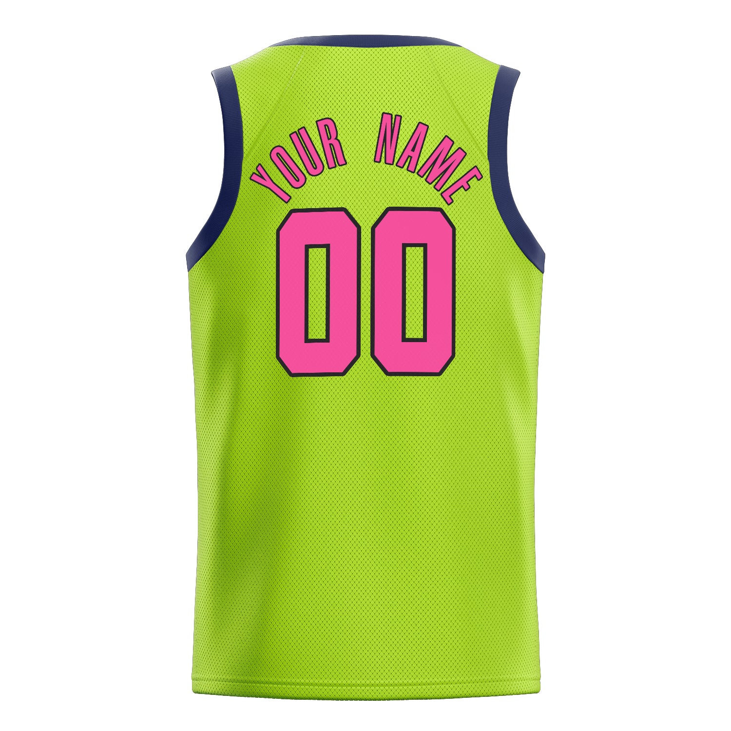 Personalized Neon Green & Pink Solid Color Basketball Jersey