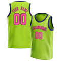 Personalized Neon Green & Pink Solid Color Basketball Jersey