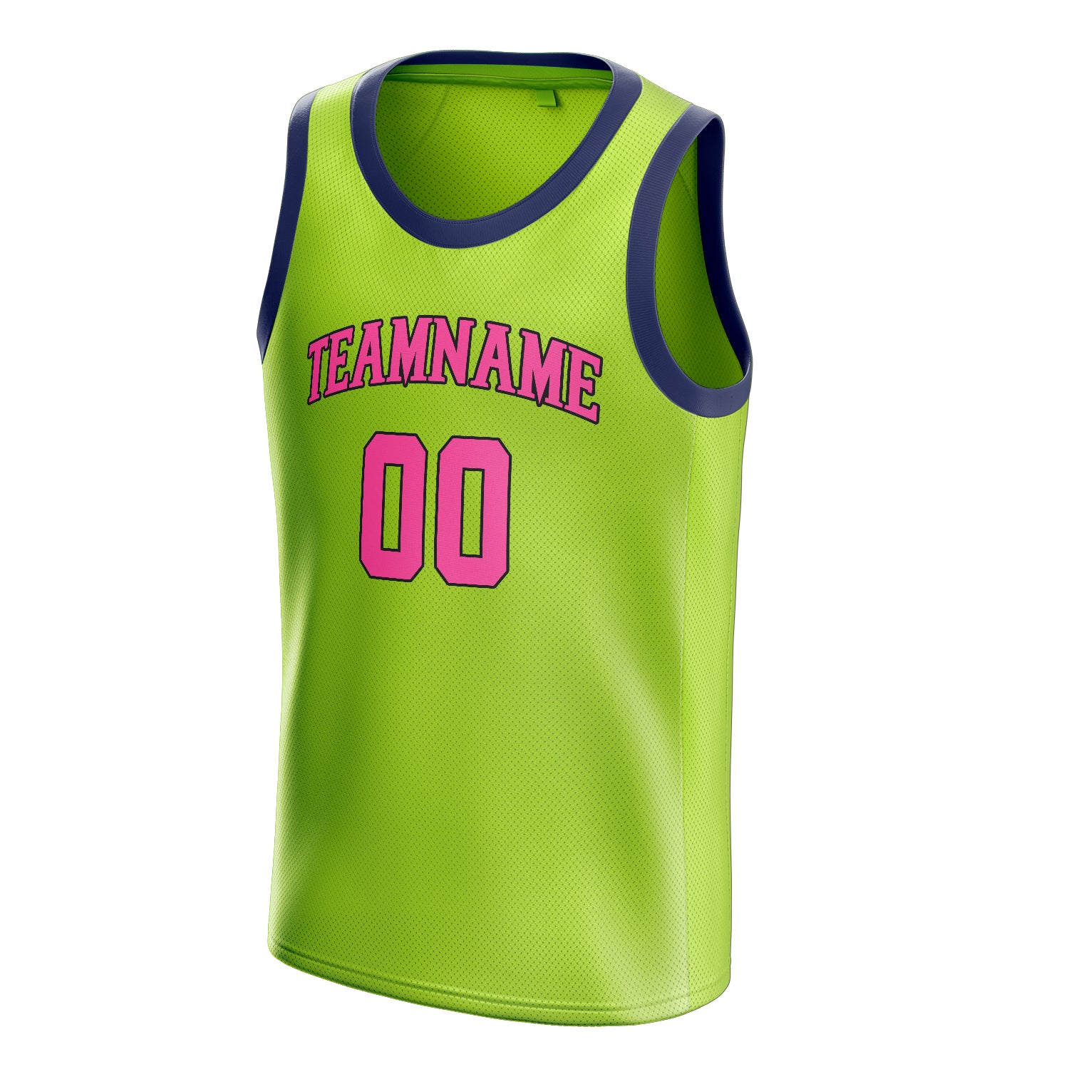 Personalized Neon Green & Pink Solid Color Basketball Jersey