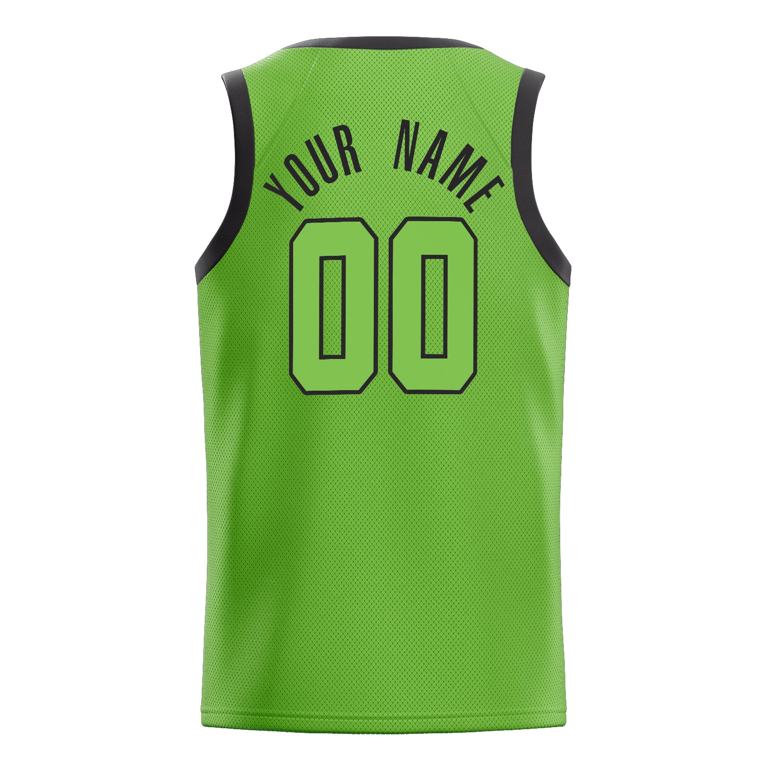 Personalized Neon Green & Black Solid Color Basketball Jersey