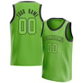 Personalized Neon Green & Black Solid Color Basketball Jersey