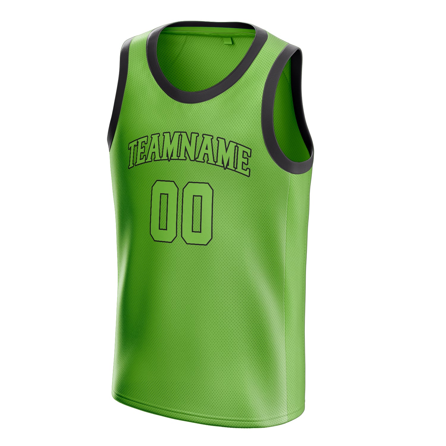 Personalized Neon Green & Black Solid Color Basketball Jersey
