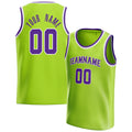 Personalized Neon Green & Purple Solid Color Basketball Jersey