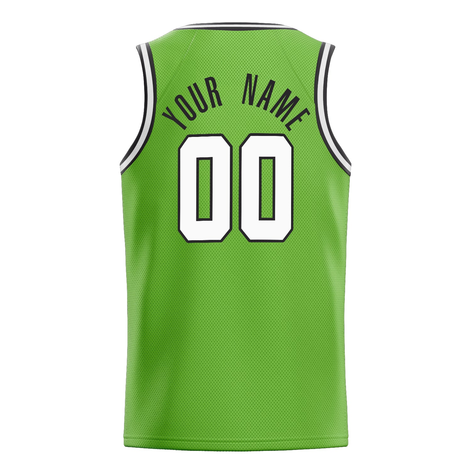 Personalized Neon Green & White Solid Color Basketball Jersey