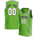 Personalized Neon Green & White Solid Color Basketball Jersey