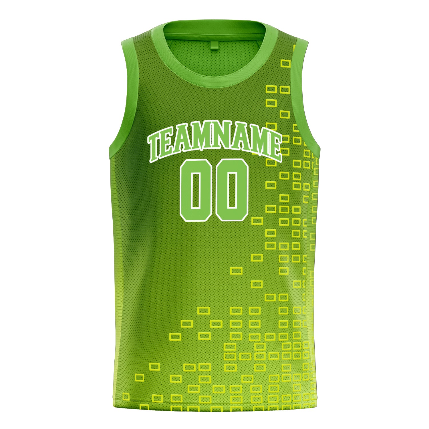 Personalized Neon Green & White Neck Basketball Jersey
