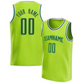 Personalized Neon Green & Kelly Green Solid Color Basketball Jersey