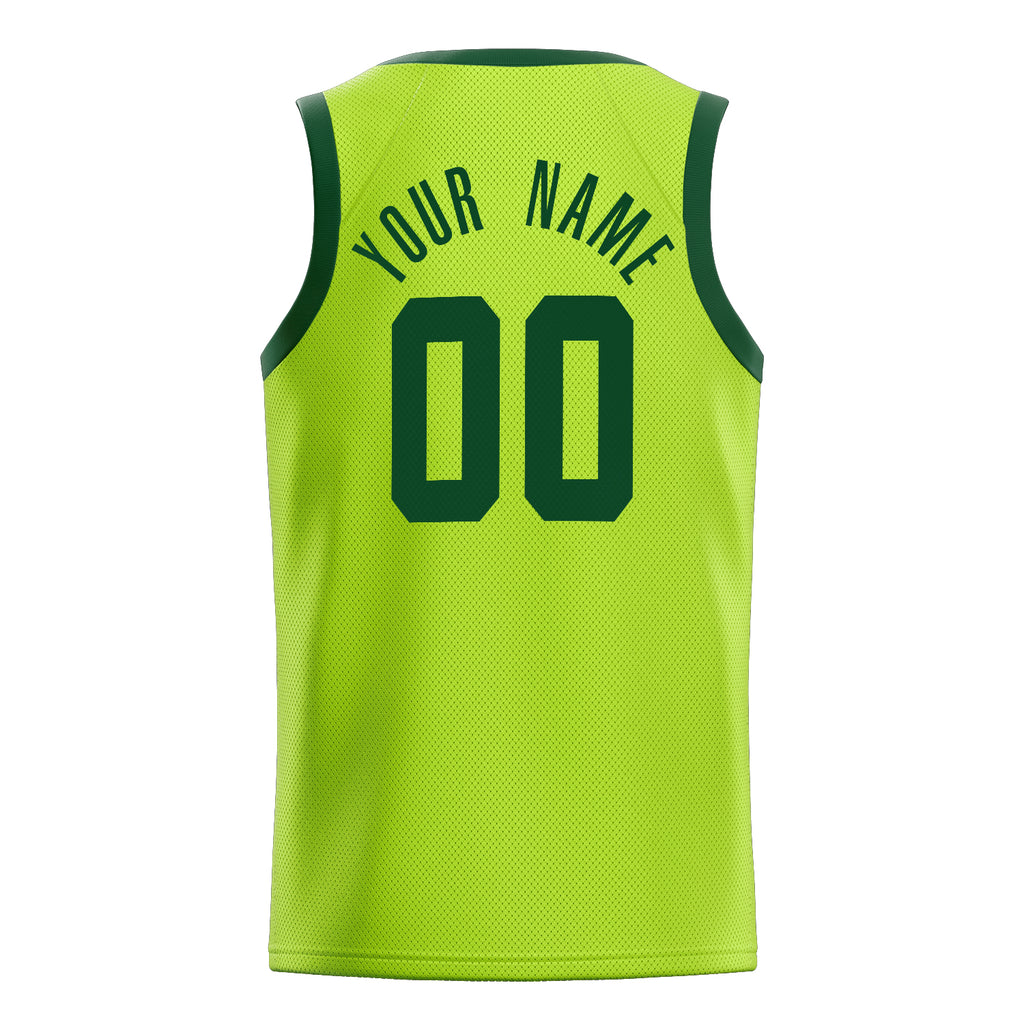 Personalized Neon Green & Green Solid Color Basketball Jersey