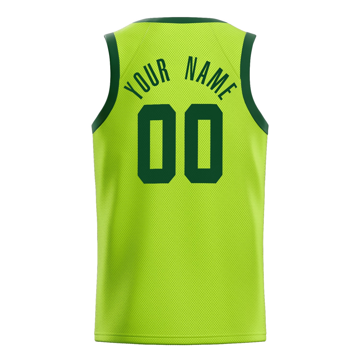 Personalized Neon Green & Green Solid Color Basketball Jersey