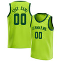 Personalized Neon Green & Green Solid Color Basketball Jersey