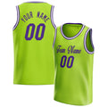 Personalized Neon Green & Purple Solid Color Basketball Jersey