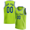 Personalized Neon Green & Royal Solid Color Basketball Jersey