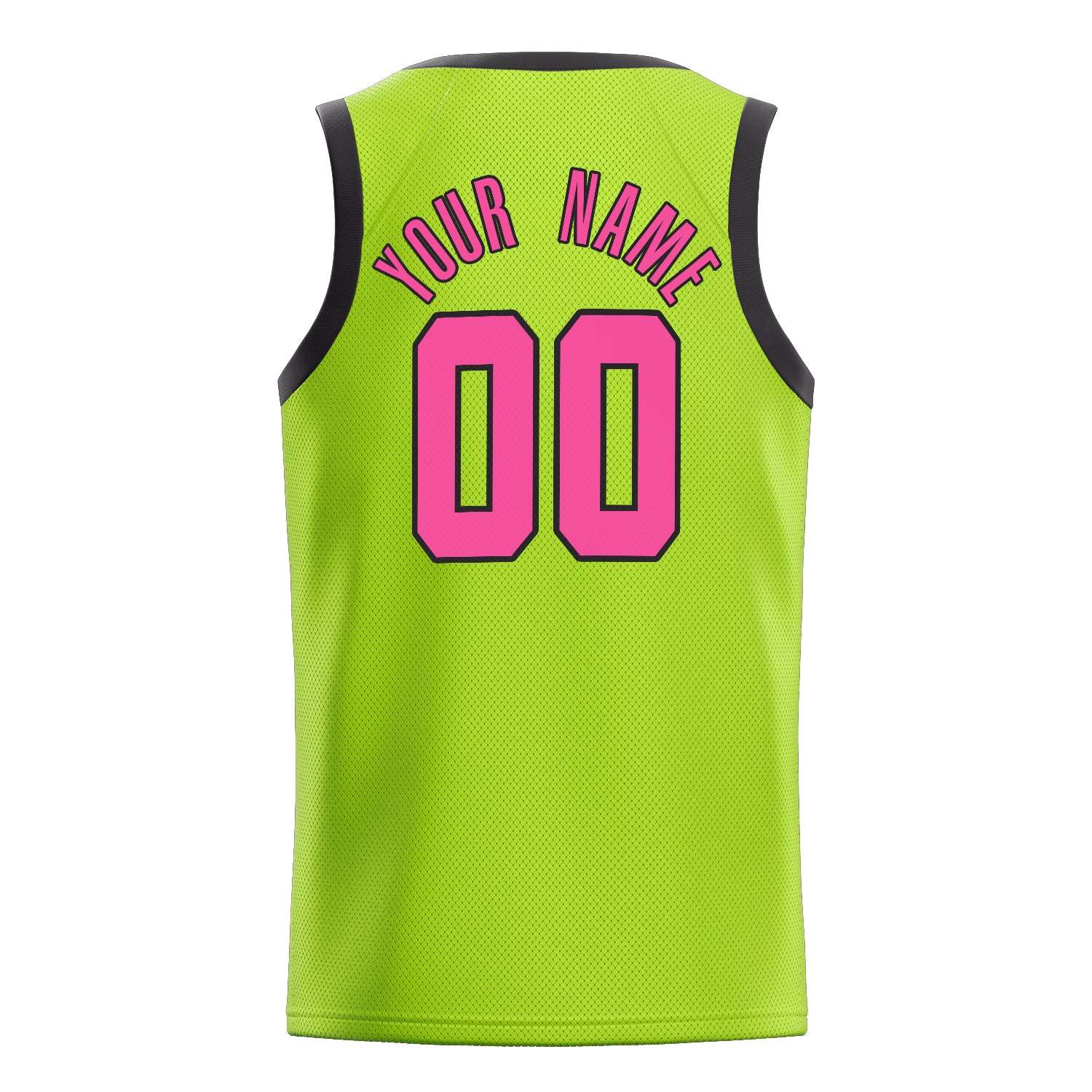 Personalized Neon Green & Pink Solid Color Basketball Jersey