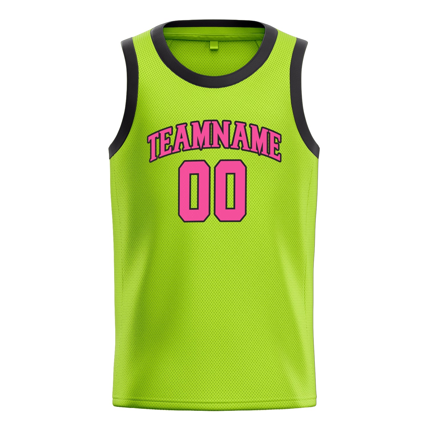 Personalized Neon Green & Pink Solid Color Basketball Jersey