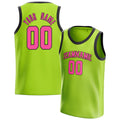 Personalized Neon Green & Pink Solid Color Basketball Jersey