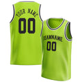 Personalized Neon Green & Black Solid Color Basketball Jersey