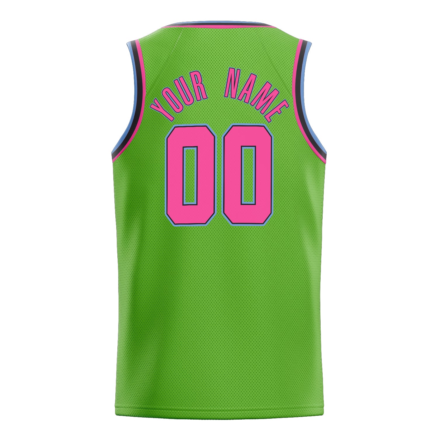 Personalized Neon Green & Pink Solid Color Basketball Jersey