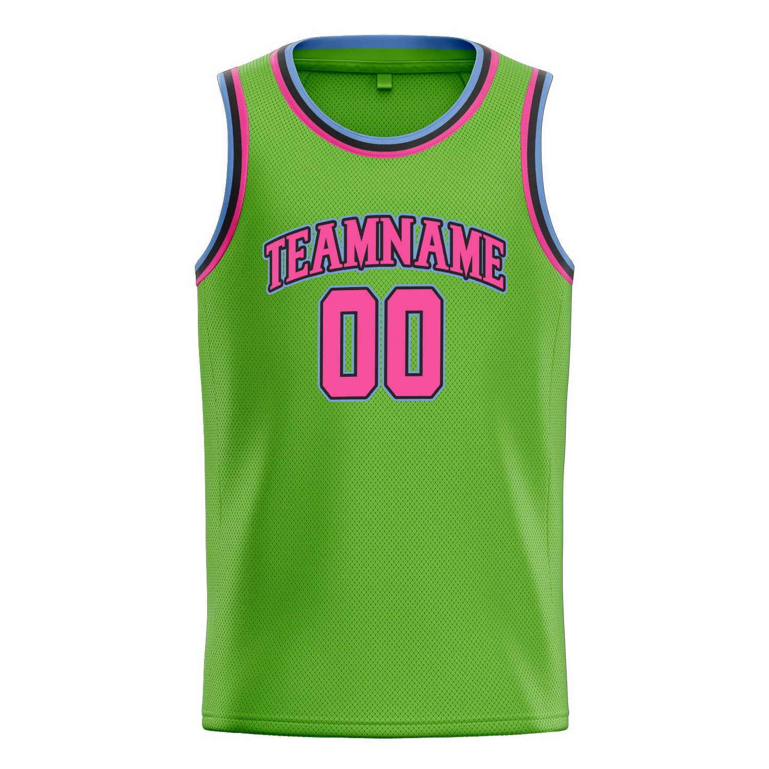 Personalized Neon Green & Pink Solid Color Basketball Jersey
